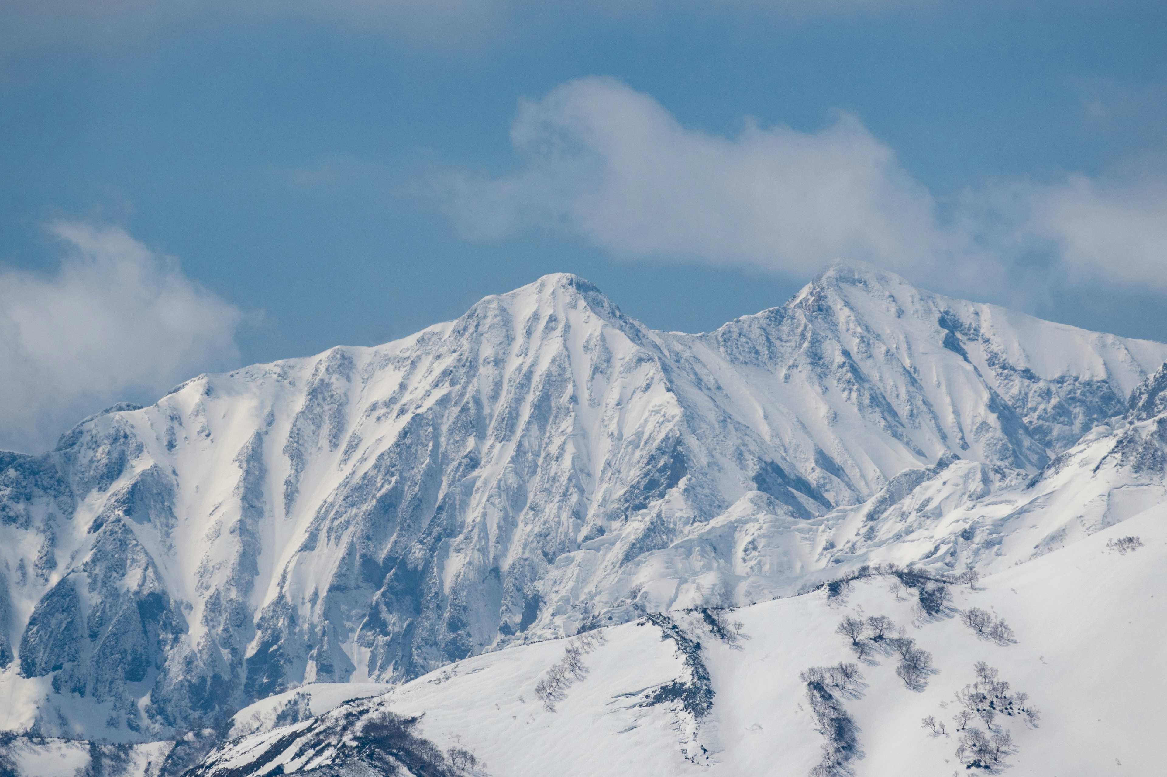 Snowy mountain peaks